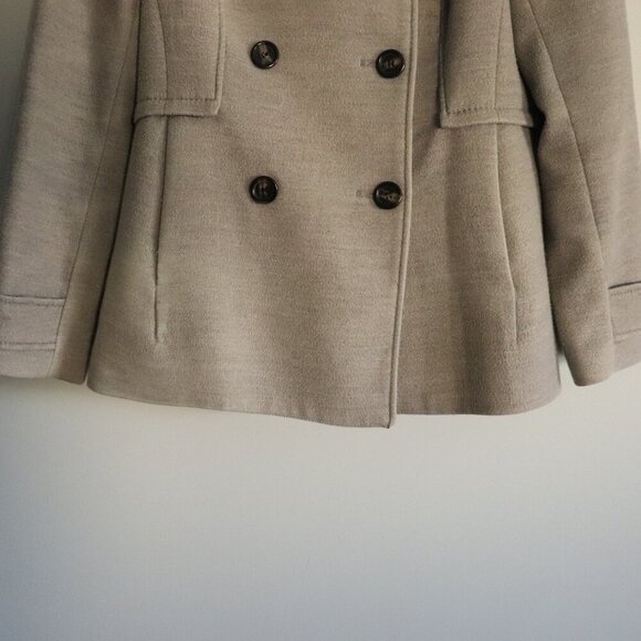H&M Women's Grey Sz 10 Double-Breasted Lined Collared Long Sleeve Pocket Coat - Picture 10 of 15
